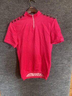 Castelli Cycling Jersey Mens IV Pink 1/4 Zip Short Sleeve Pockets Bike Logo